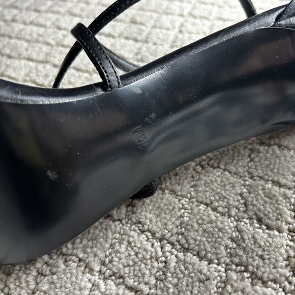 Steve Madden Womens Feliz Patent Ankle Strap Heels Black - Picture 5 of 8